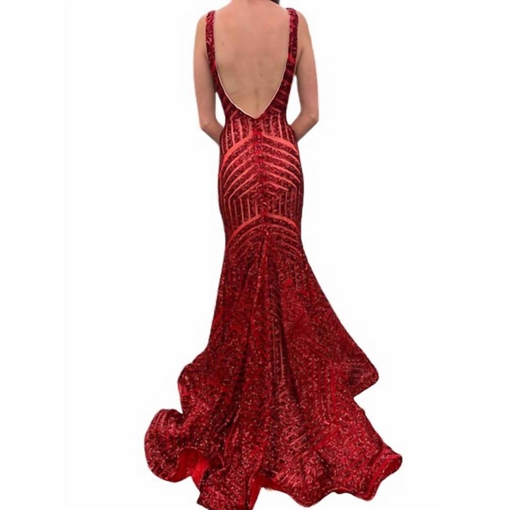 Red  Gown - Picture 3 of 3